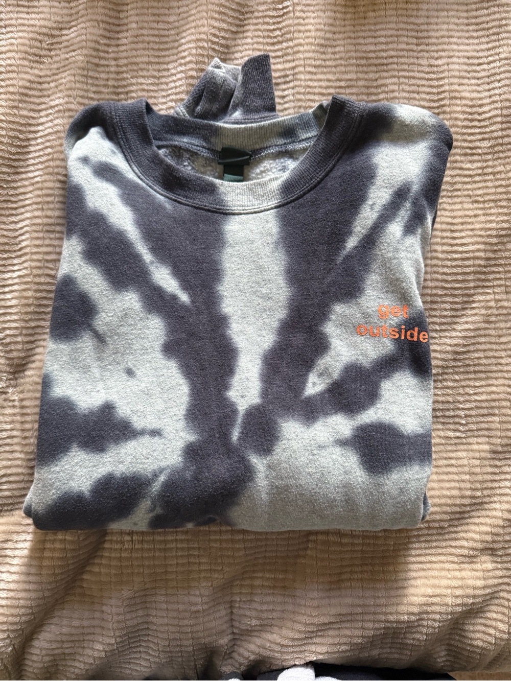 Tie-Dye Grey & Black Crewneck Sweatshirt - "get outside"